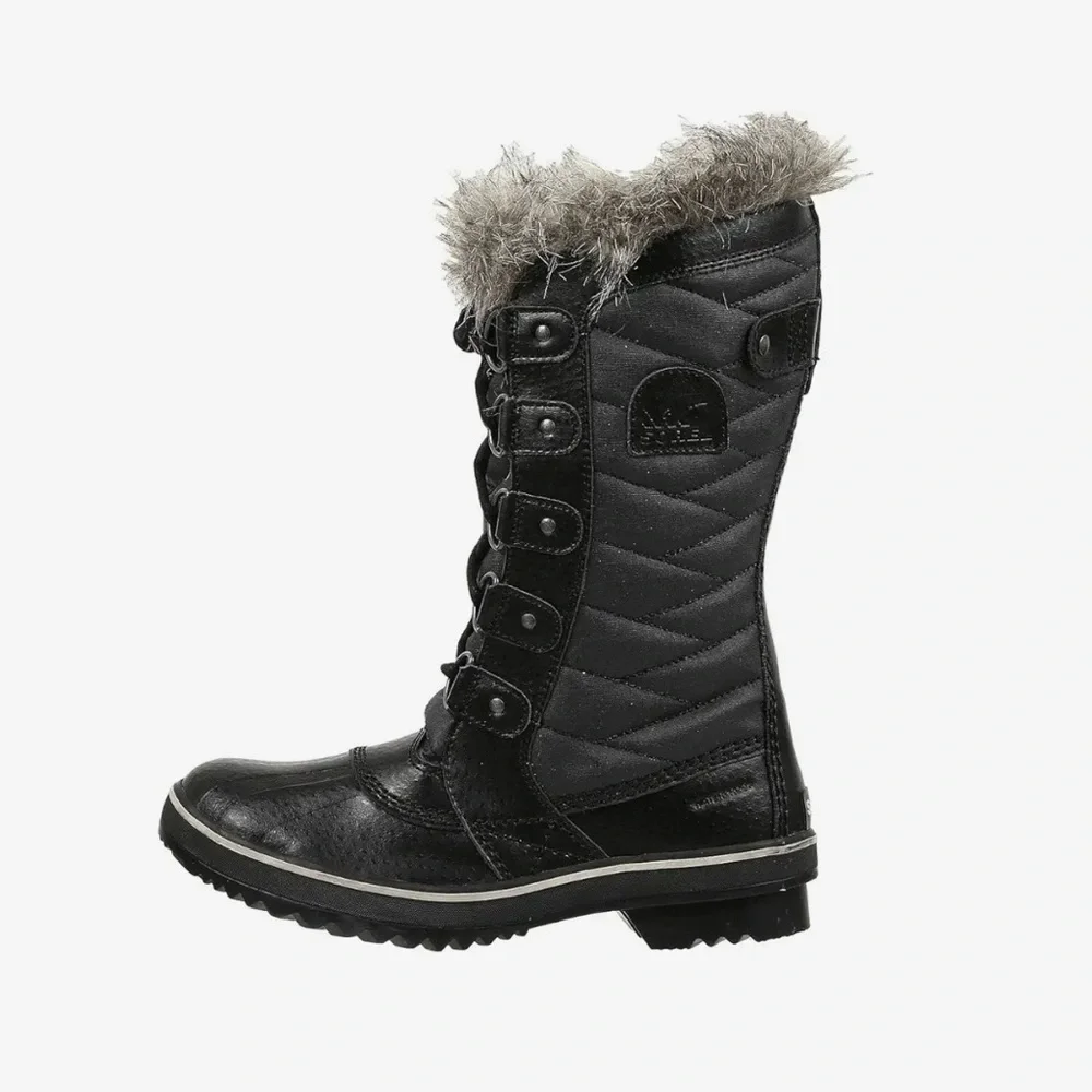 SOREL Joan of Arctic  Snow Boots Black Dove and Gray